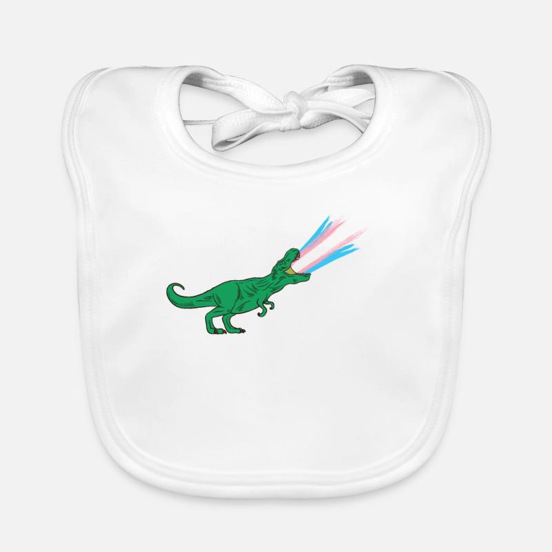 LGBTQ Transgender Flag - Dinosaurs Organic Baby Bibs
