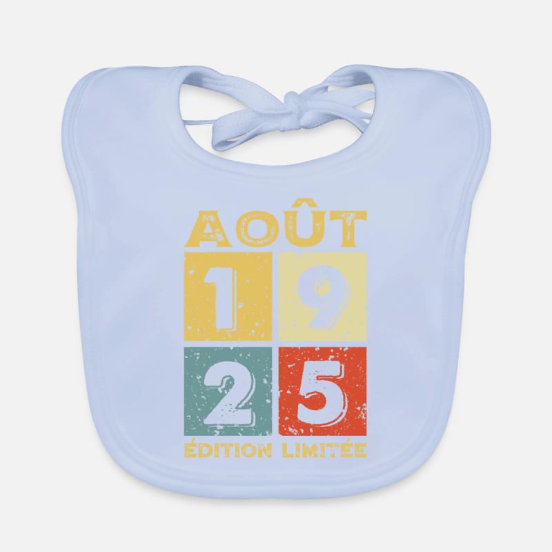 Août 1925 Original Idée Cadeau Anniversaire Bavoir bio Bébé