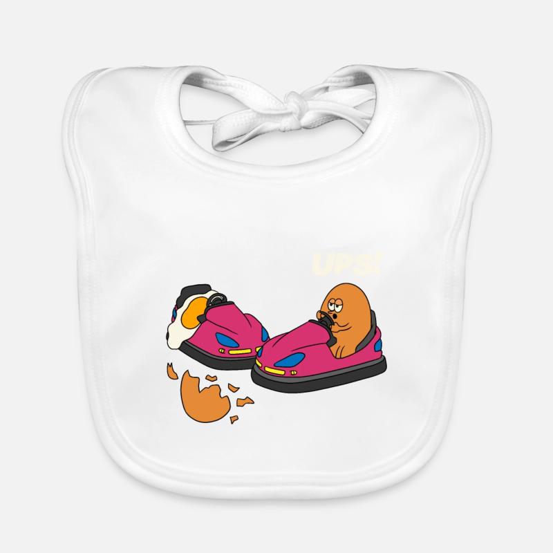 Eier reitstoß auto geschenk - Baby Bio-Lätzchen - Weiß