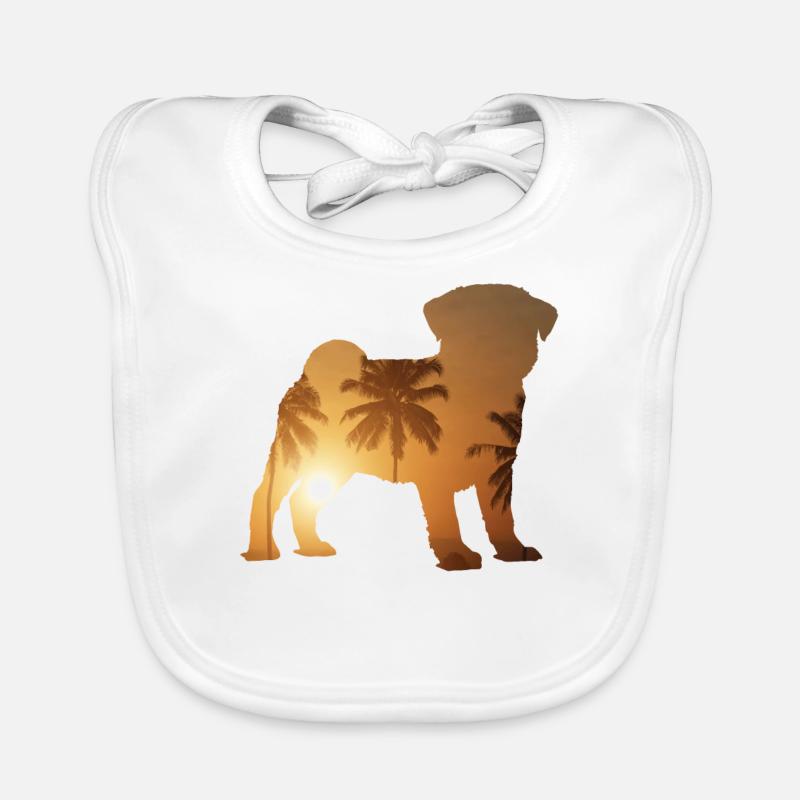 Sommerstrand - Mops Baby Bio-Lätzchen