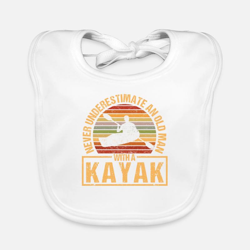 Funny kayaker Never underestimate one Organic Baby Bibs