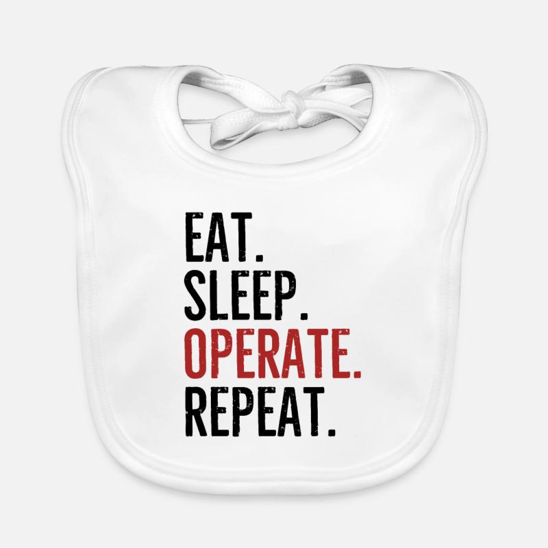 Eat Sleep Operate Repeat Organic Baby Bibs