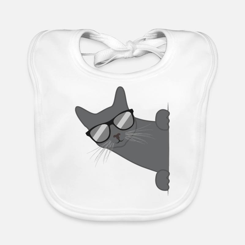 Katze Mit Sonnenbrille Lustiges Kätzchen Geschenk Baby Bio-Lätzchen
