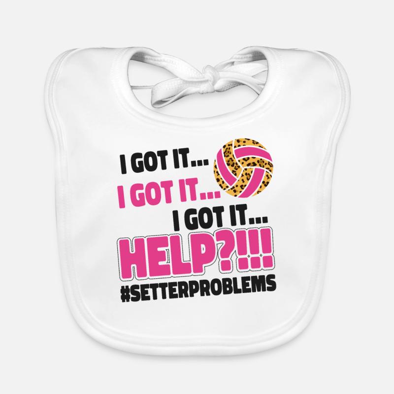 Volleyball Player Team Setter Organic Baby Bibs