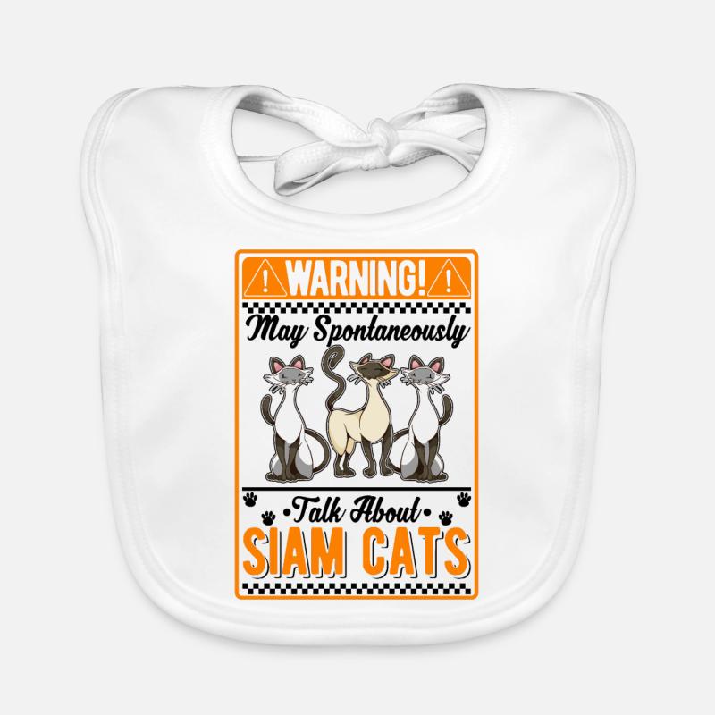 Siamese Cat Gift Siamese Cat Siam Cat Organic Baby Bibs
