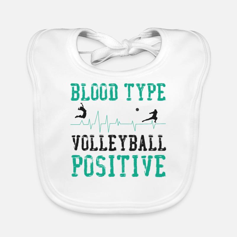 Volleyball Player Team Blood Type Organic Baby Bibs
