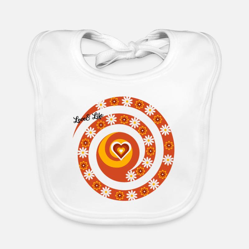 Spirale der Liebe und des Lebens - Baby Bio-Lätzchen - Weiß