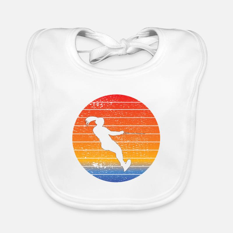 Waterski Athlete Gift Waterskier Surfer Organic Baby Bibs