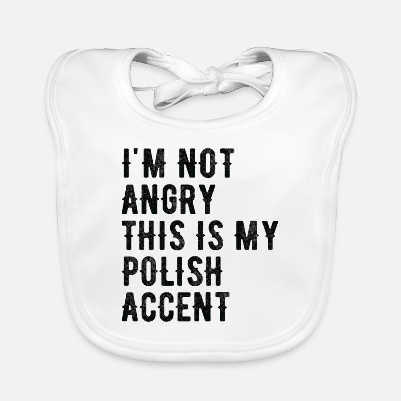 Je ne suis pas méchant, mon accent polonais - Bavoir bio Bébé - blanc