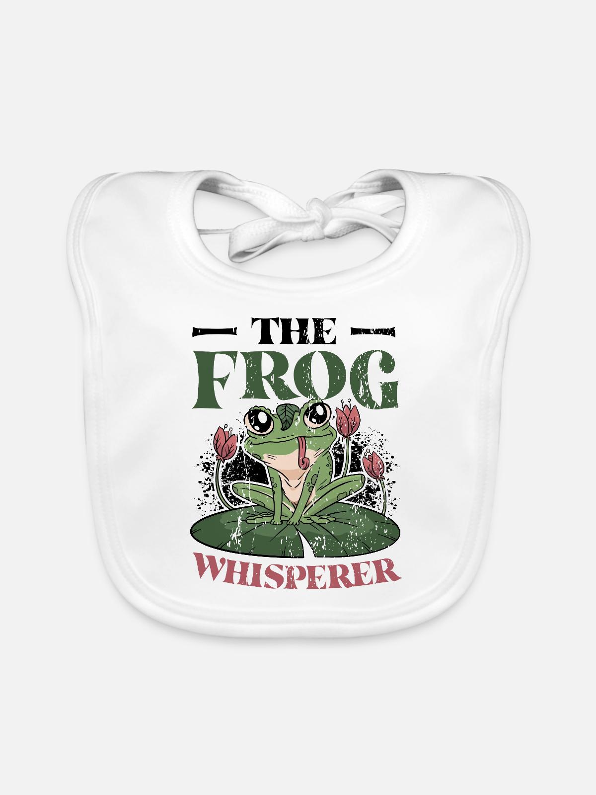 Der Froschflüsterer - Baby Bio-Lätzchen - Weiß - Vorne