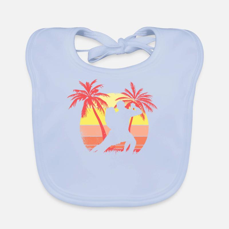 Tango Dance Summer Sunset 80s Palm Organic Baby Bibs