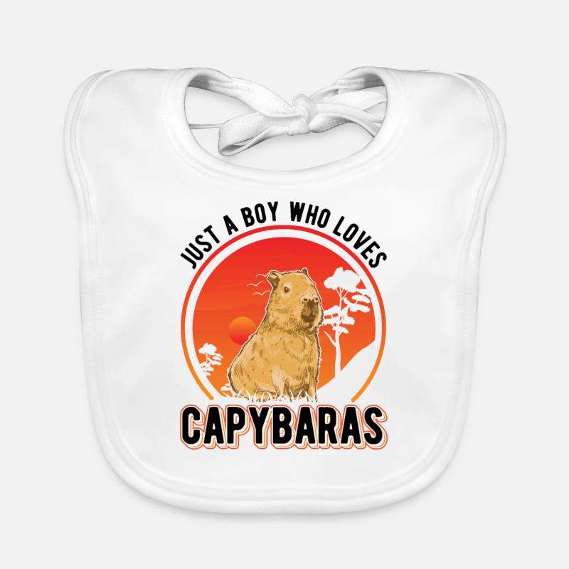 Juste un garçon qui aime Capybaras Capybara Junge Bavoir bio Bébé
