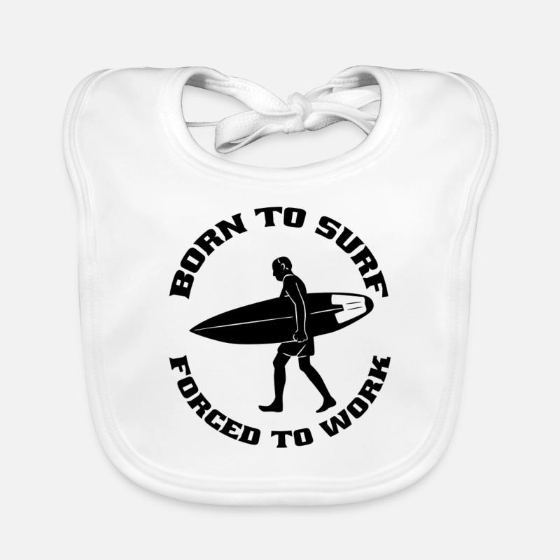 Surfer surf instructor surfboard Organic Baby Bibs