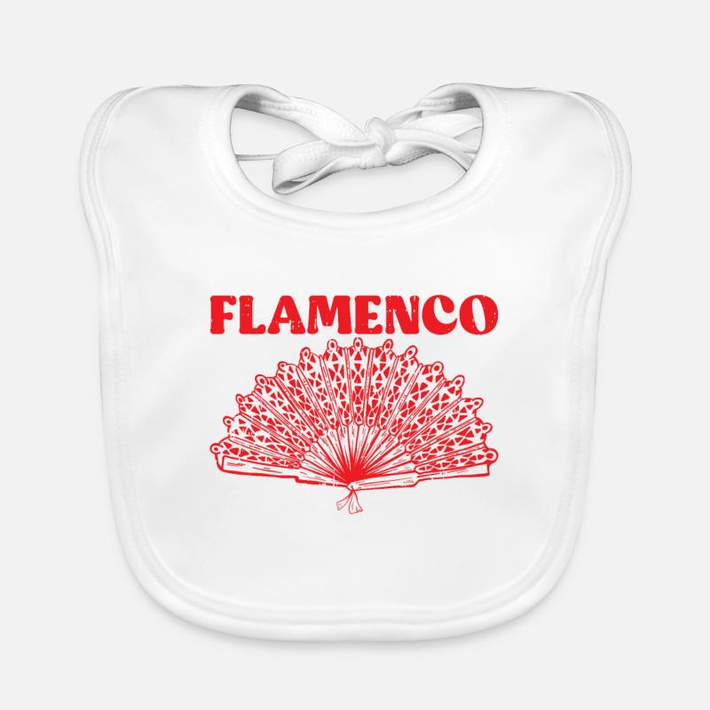 Flamenco - Baby Bio-Lätzchen - Weiß