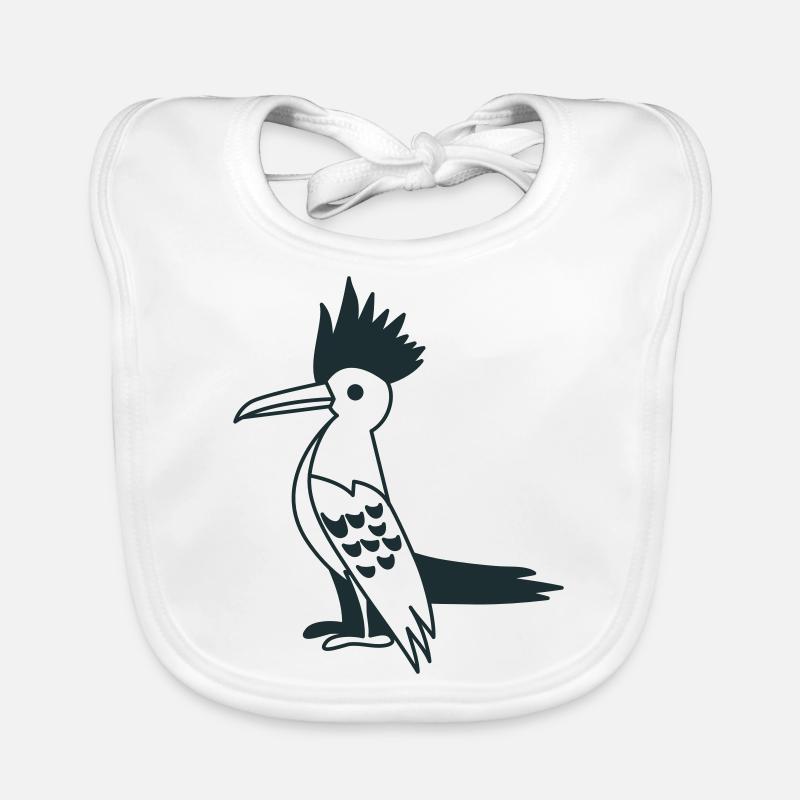 Tall woodpecker black and white Organic Baby Bibs