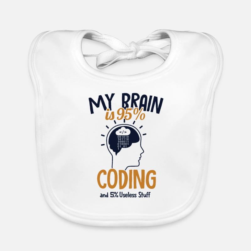 My Brain is 95% Coding Softwareingenieur Coder Baby Bio-Lätzchen