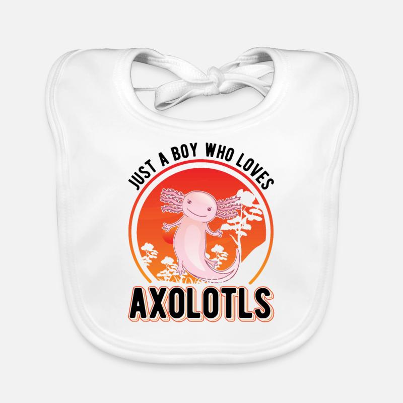 Just a Boy who loves Axolotls Tail Lurch Organic Baby Bibs