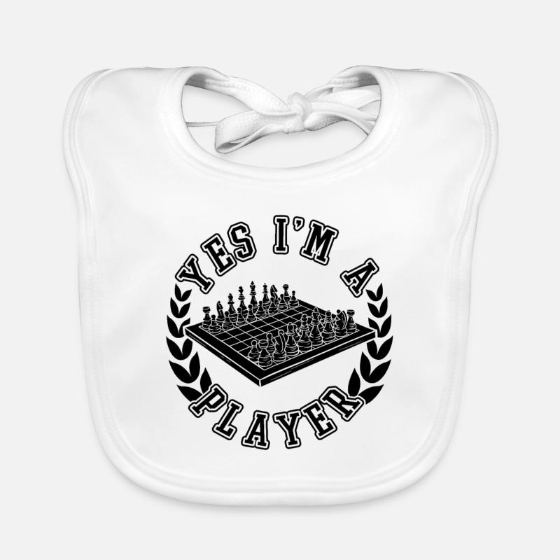 Yes I'm A Player Funny Chess Quotes Organic Baby Bibs