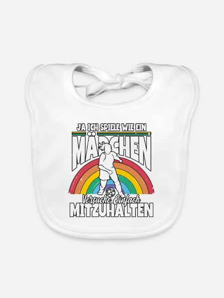 Fußball Fußballspielerin - Baby Bio-Lätzchen - Weiß
