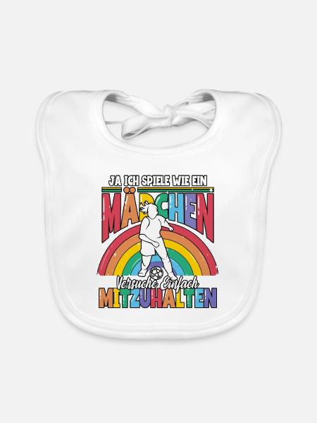 Fußball Fußballspielerin - Baby Bio-Lätzchen - Weiß - Vorne
