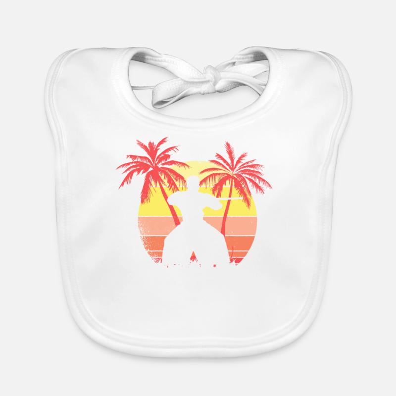 Samurai Summer Sunset de los años 80 Bavoir bio Bébé