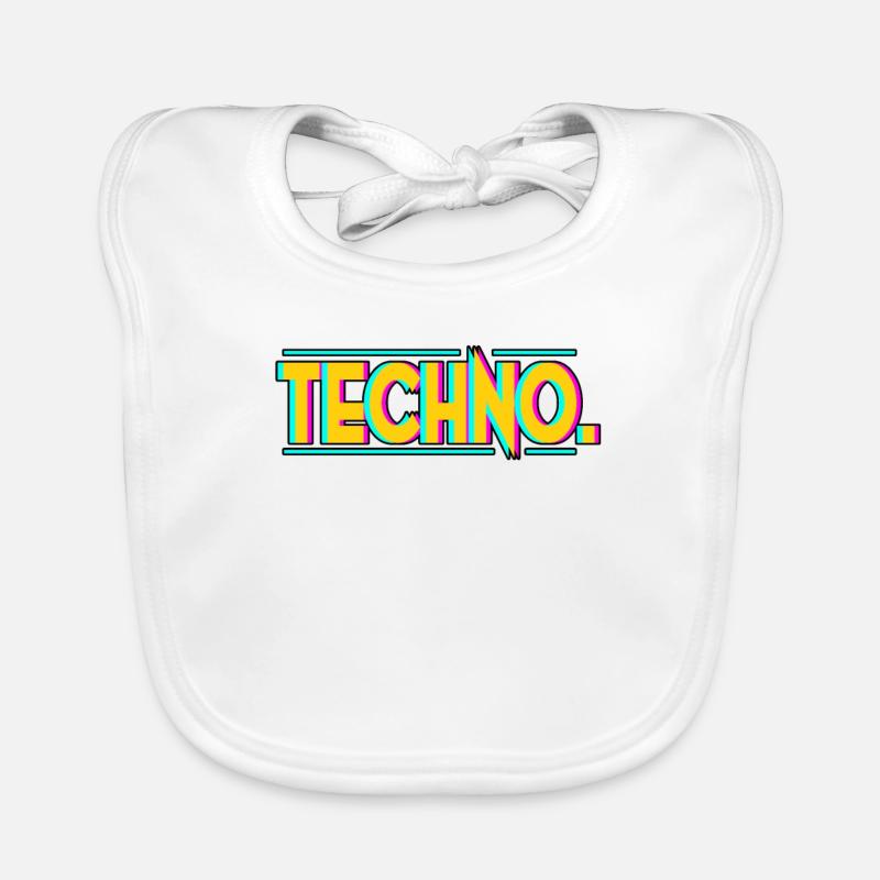 Techno - Baby Bio-Lätzchen - Weiß
