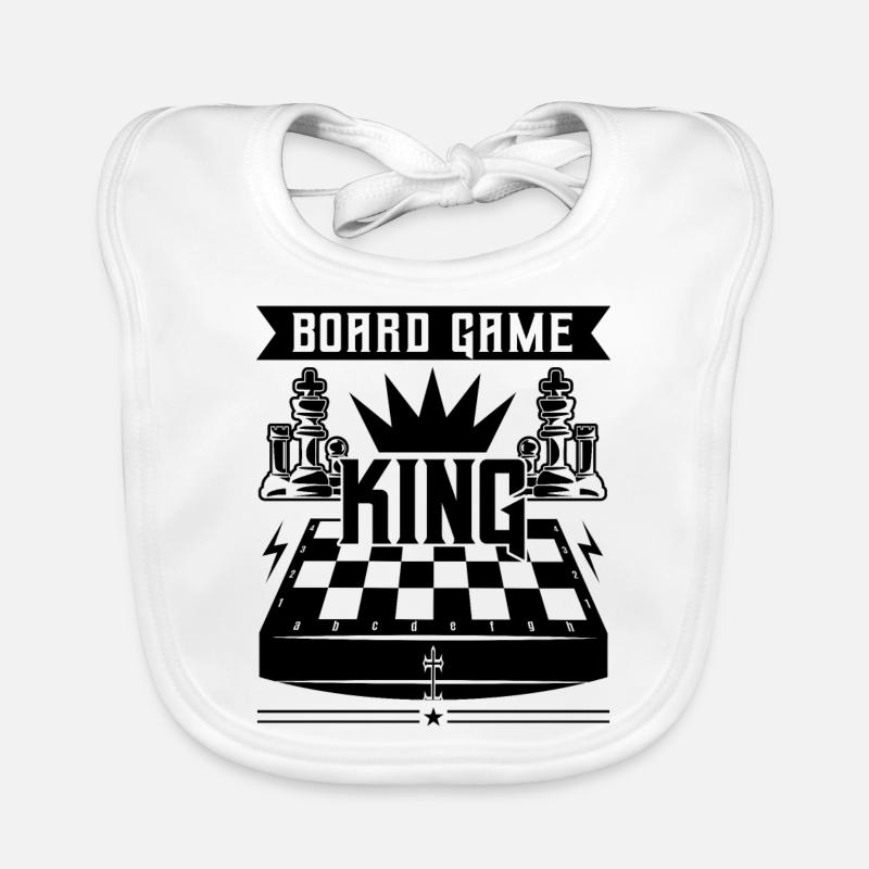 Board Game King Funny Chess Player Quotes Baby Bio-Lätzchen