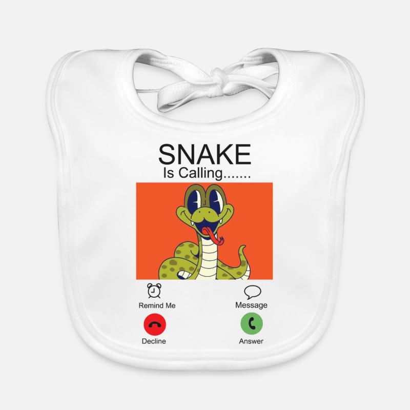 Snake Serpent Phone Display Snake Organic Baby Bibs