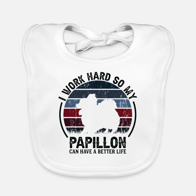 Work Hard - Retro Papillon Organic Baby Bibs