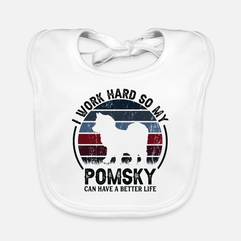 Travaillez dur - Retro Pomsky Bavoir bio Bébé
