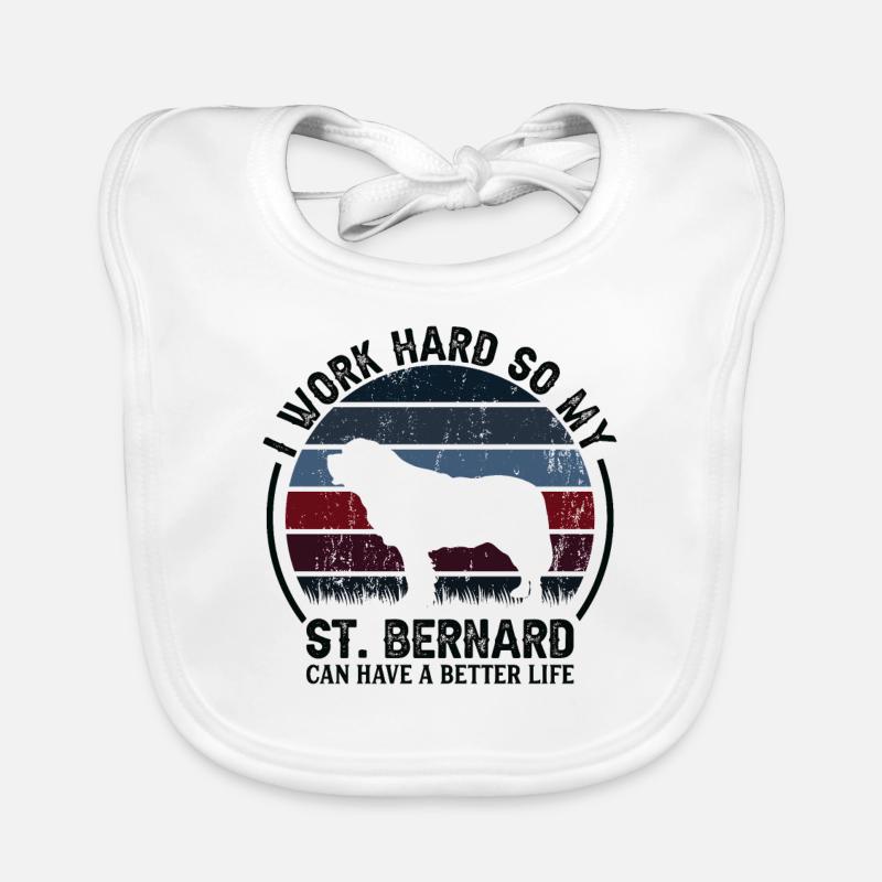 Travailler dur - Retro St. Bernard Bavoir bio Bébé