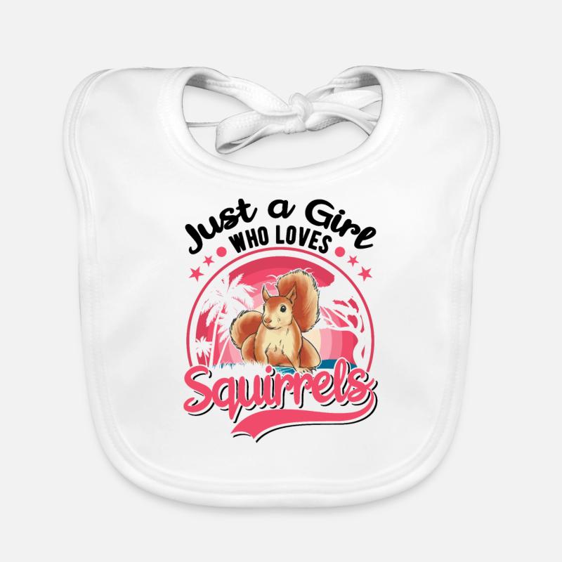 Eichhörnchen Mädchen Squirrel Grauhörnchen Baby Bio-Lätzchen