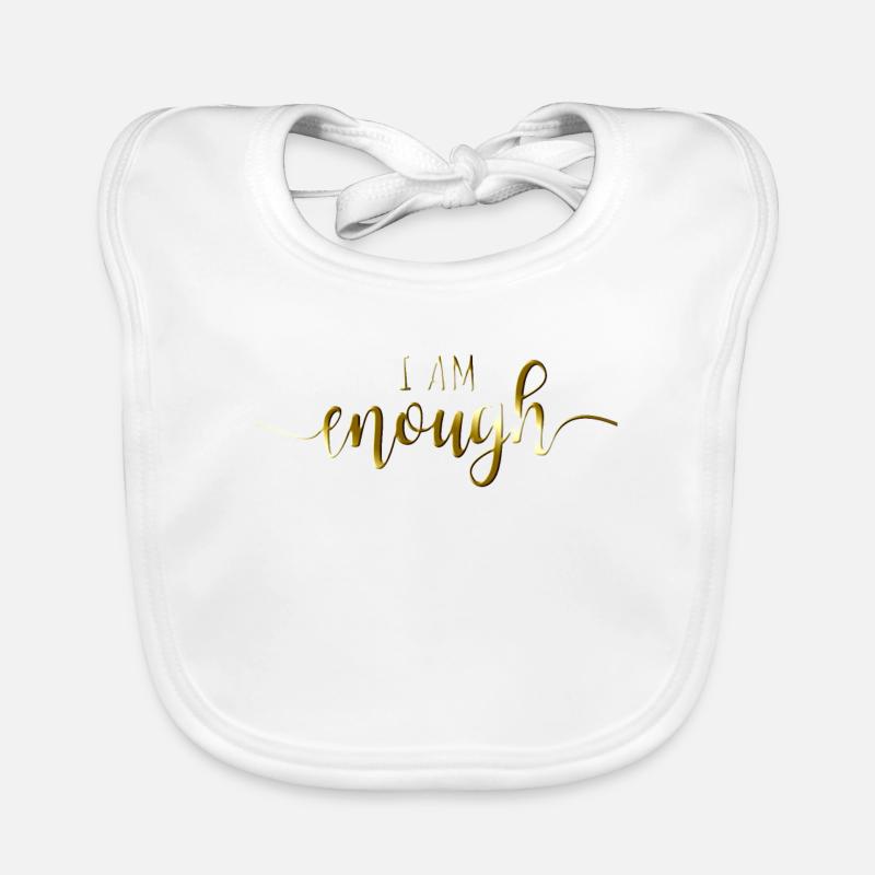 I am enough I am enough affirmation mindfulness Organic Baby Bibs