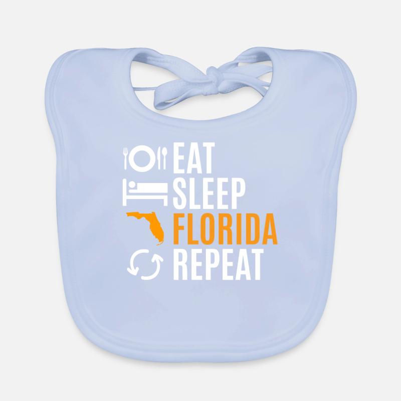 Eat Sleep Florida Repeat Gift Bavoir bio Bébé