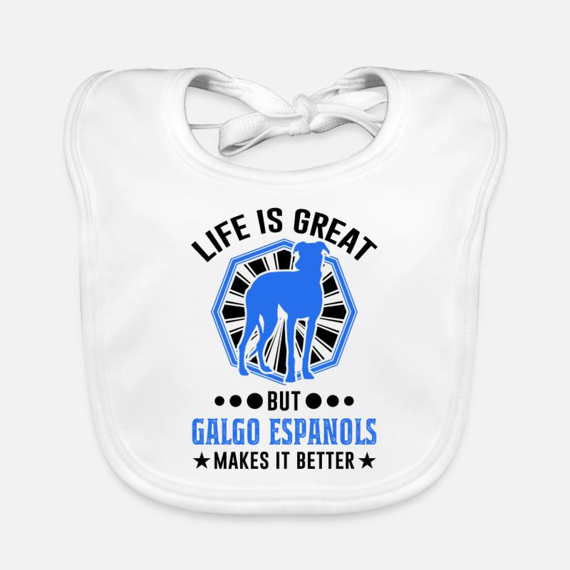 Galgo Espanol Cadeau Lévrier Espagnol Bavoir bio Bébé