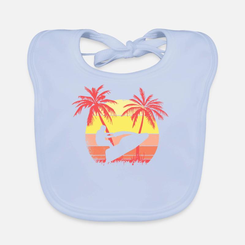 Jet Ski Summer Sunset de los 80 Bavoir bio Bébé