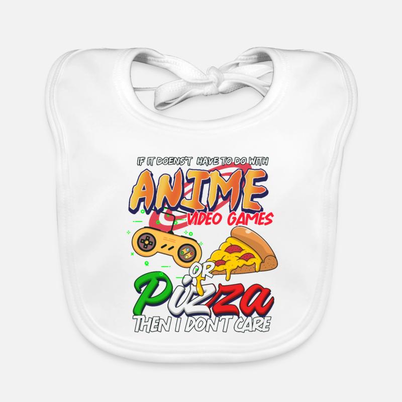 Anime Video Games Pizza Gift Organic Baby Bibs