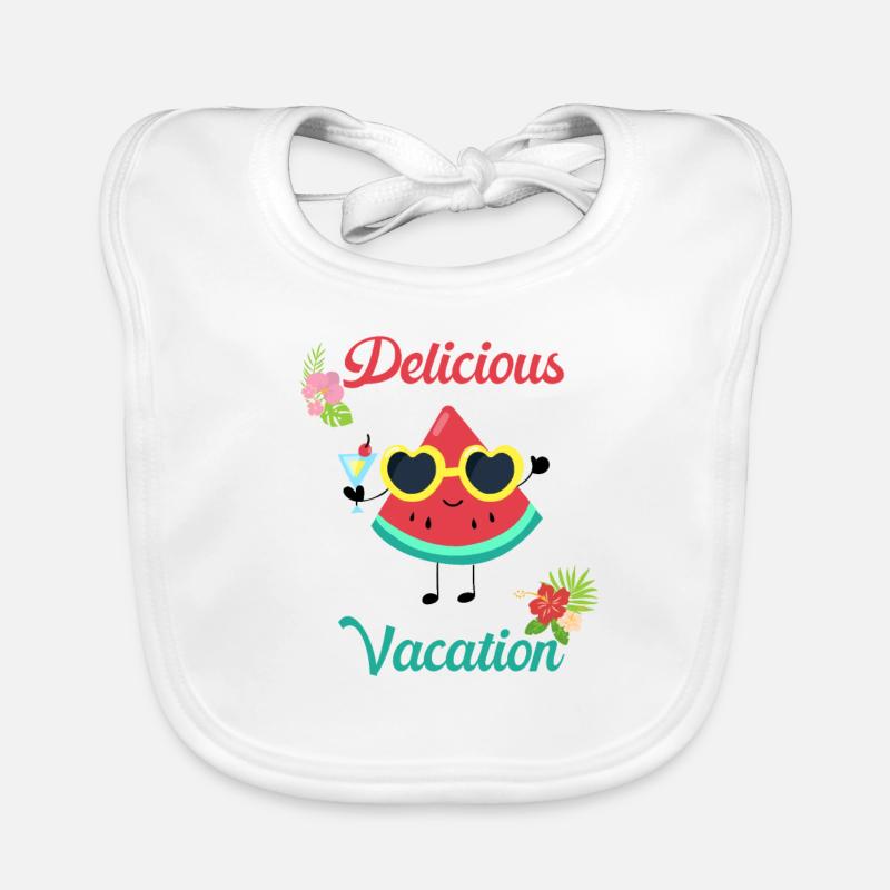 Drôle de fruit pastèque délicieux plaisir de vacances Bavoir bio Bébé