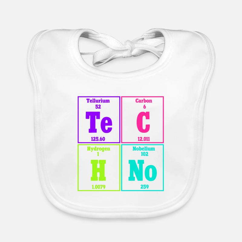 Techno Musik Rave Techno Periodensystem Baby Bio-Lätzchen