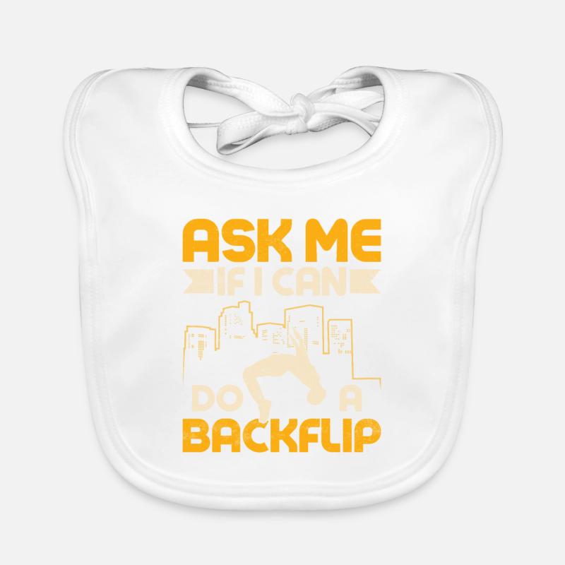Ask Me If I Can Do A Backflip Free Running Traceu Baby Bio-Lätzchen