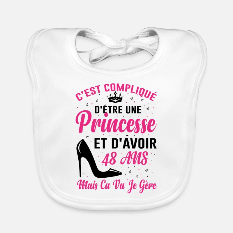 Princesse 48 Ans Idée Cadeau Anniversaire Amour Bavoir bio Bébé