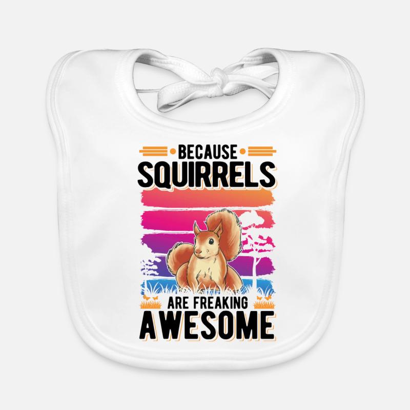 Eichhörnchen Geschenk Squirrel Grauhörnchen Baby Bio-Lätzchen