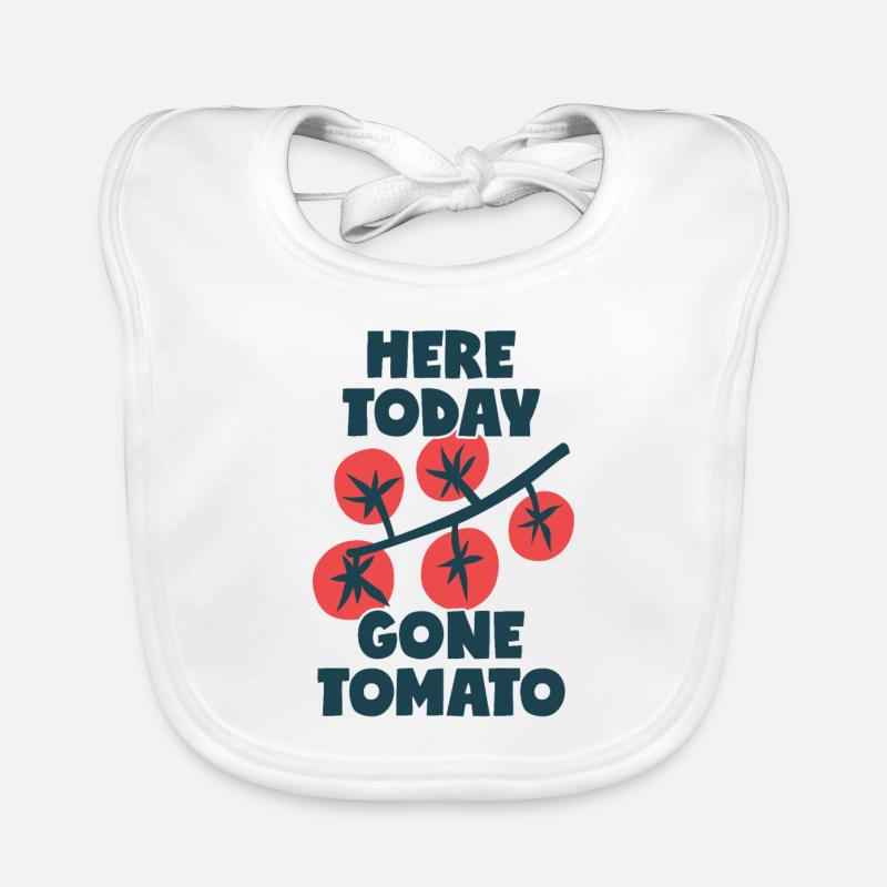 Here Today Gone Tomato Baby Bio-Lätzchen