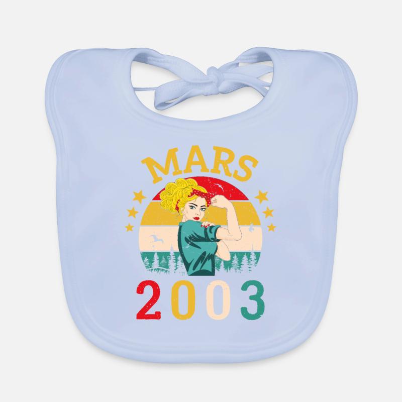 Mars 2003 Anniversaire Idée Cadeau Vintage 2003 Bavoir bio Bébé