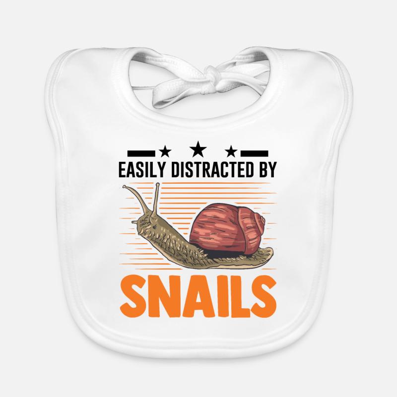 Easily distracted by Snails Schnecke Baby Bio-Lätzchen