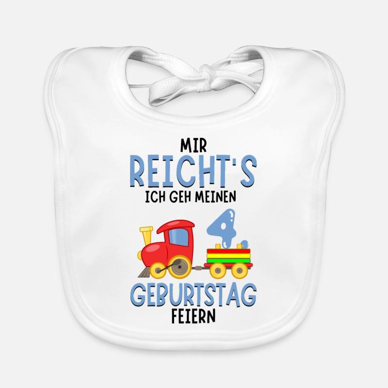 4. Geburtstag Geburtstagsgeschenk mit Eisenbahn Baby Bio-Lätzchen