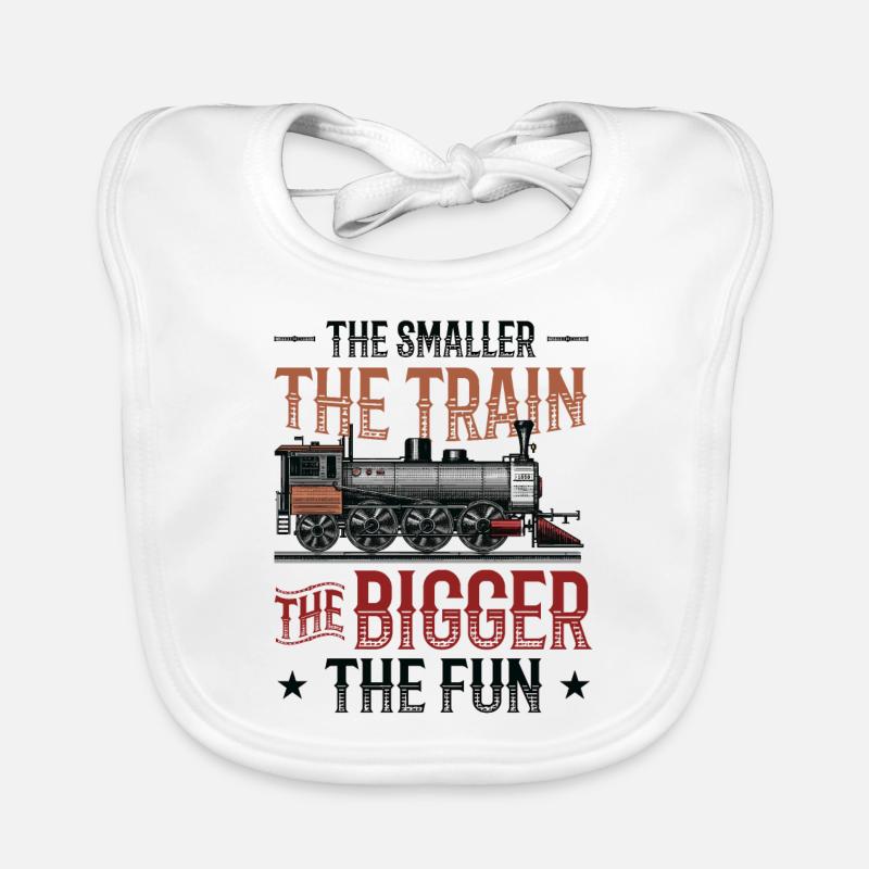 Smaller the train, the larger the model railway Organic Baby Bibs