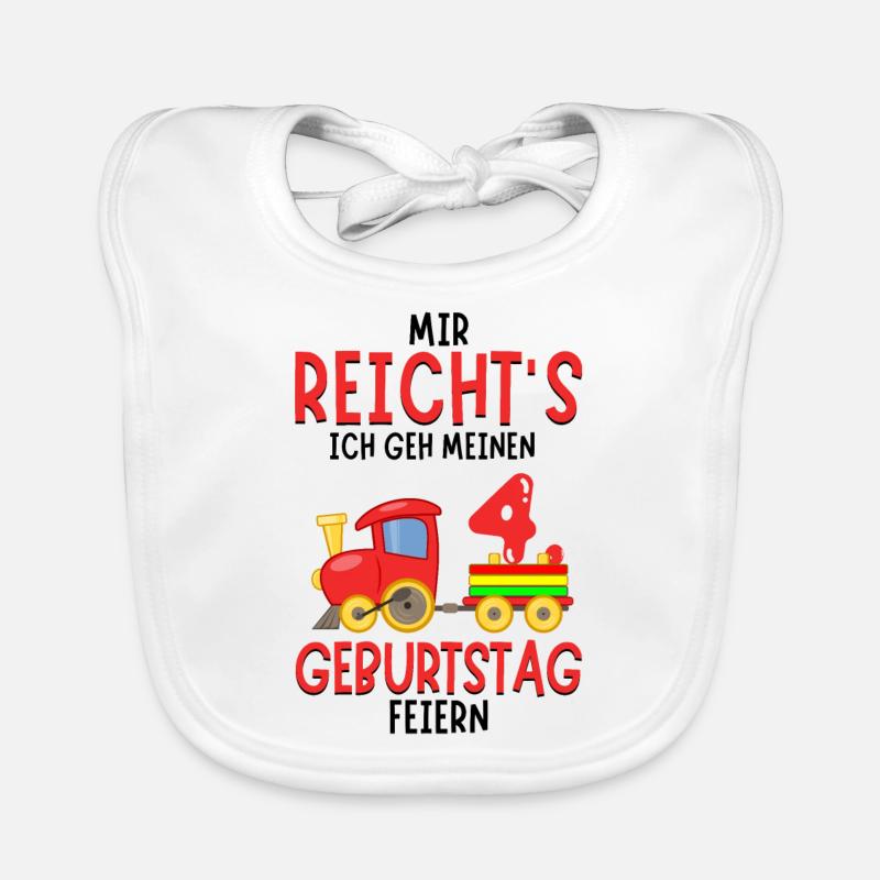 4. Geburtstag Geburtstagsgeschenk mit Eisenbahn Baby Bio-Lätzchen