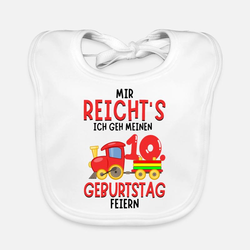 10. Geburtstag Geburtstagsgeschenk mit Eisenbahn Baby Bio-Lätzchen