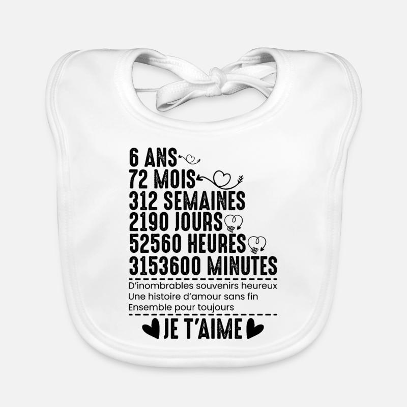 Cadeau Pour 6 Ans De Mariage Bavoir bio Bébé